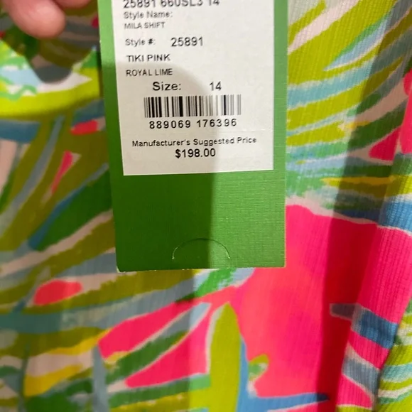 Lilly Pulitzer Mila Shift Dress Pink Green Size 14  New with tag - Picture 7 of 13